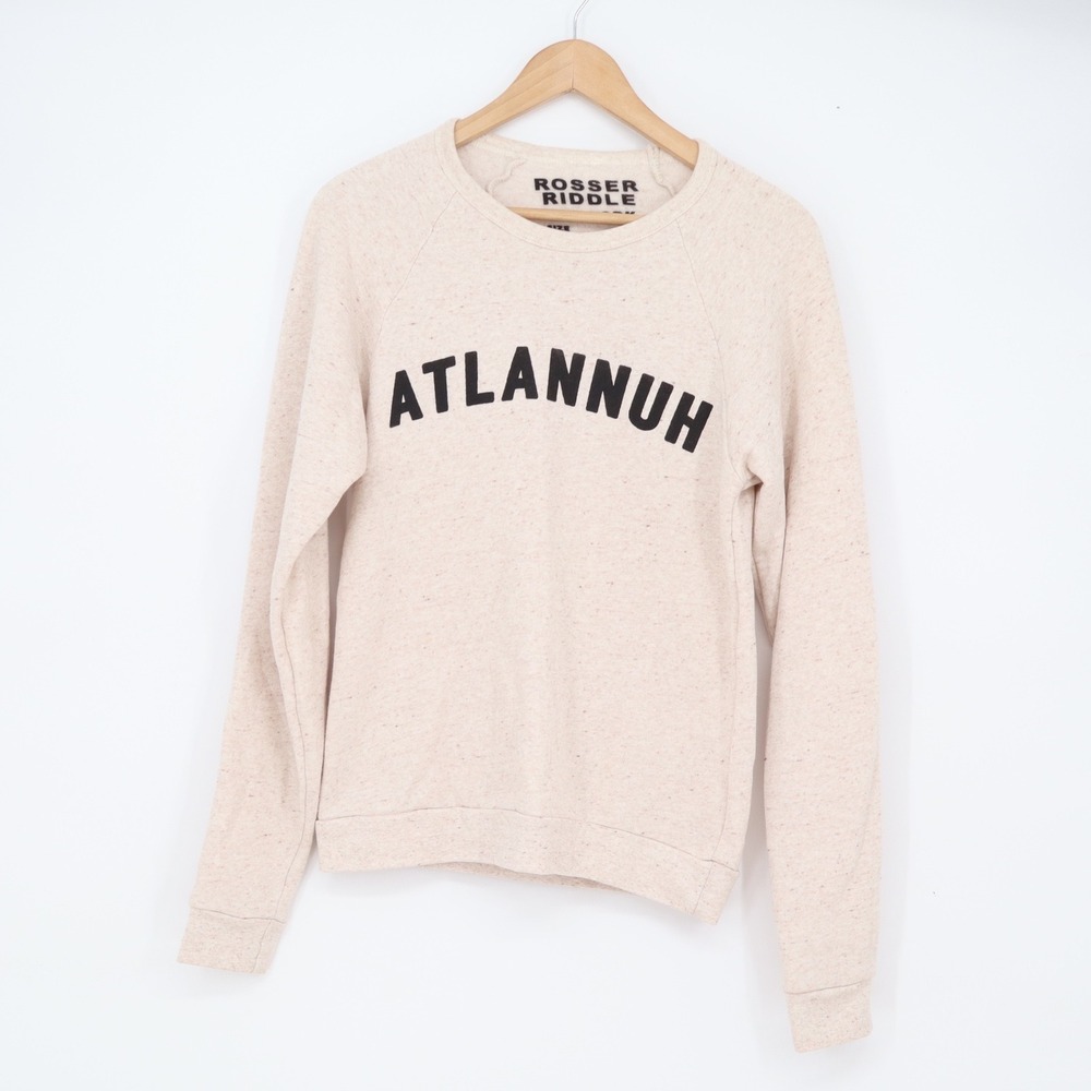 Rosser Riddle Sweatshirt Unisex Small ATLANNUH Graphic Oatmeal Heather Excellent